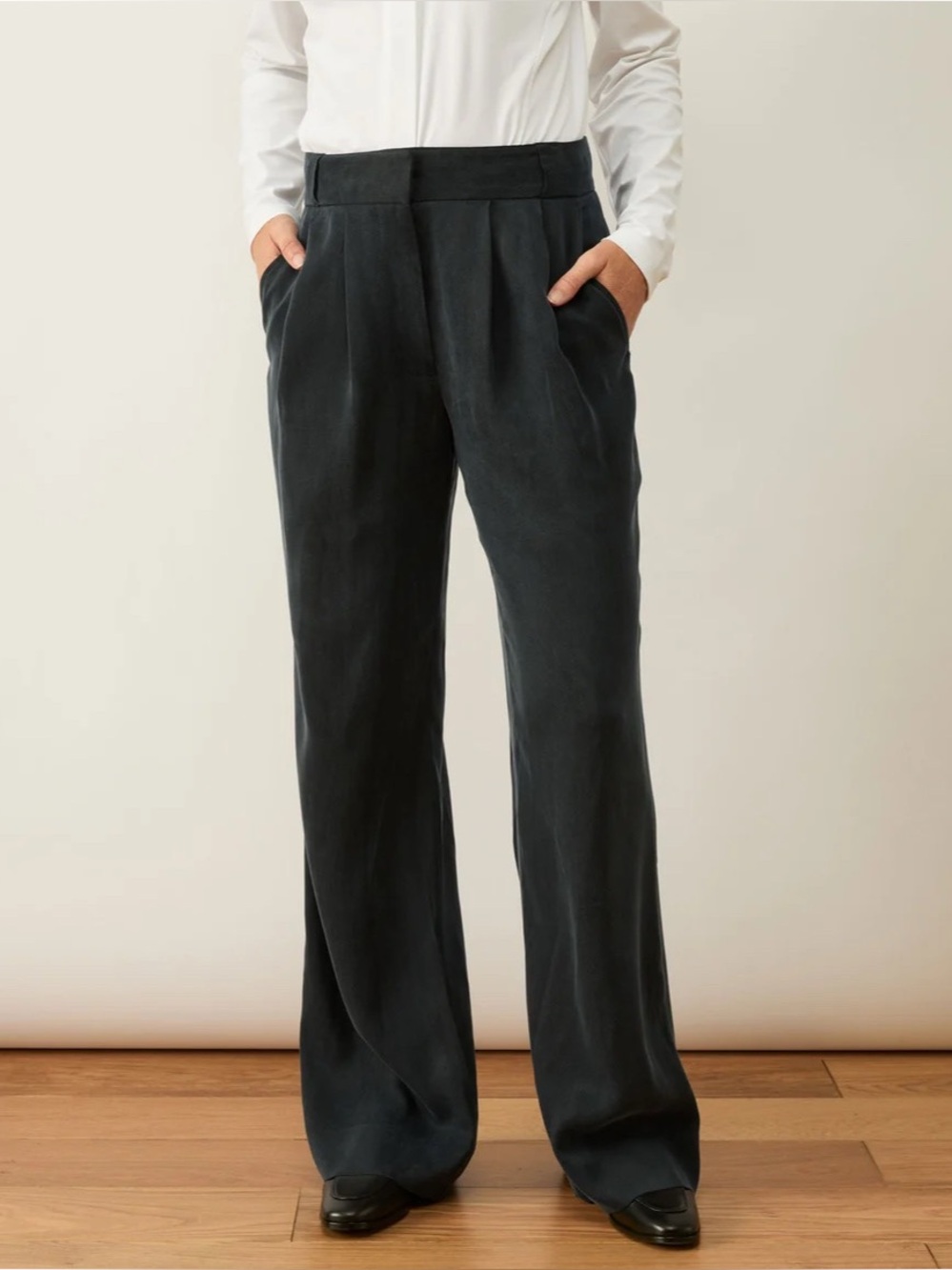Aday Navy Structured Work Trousers